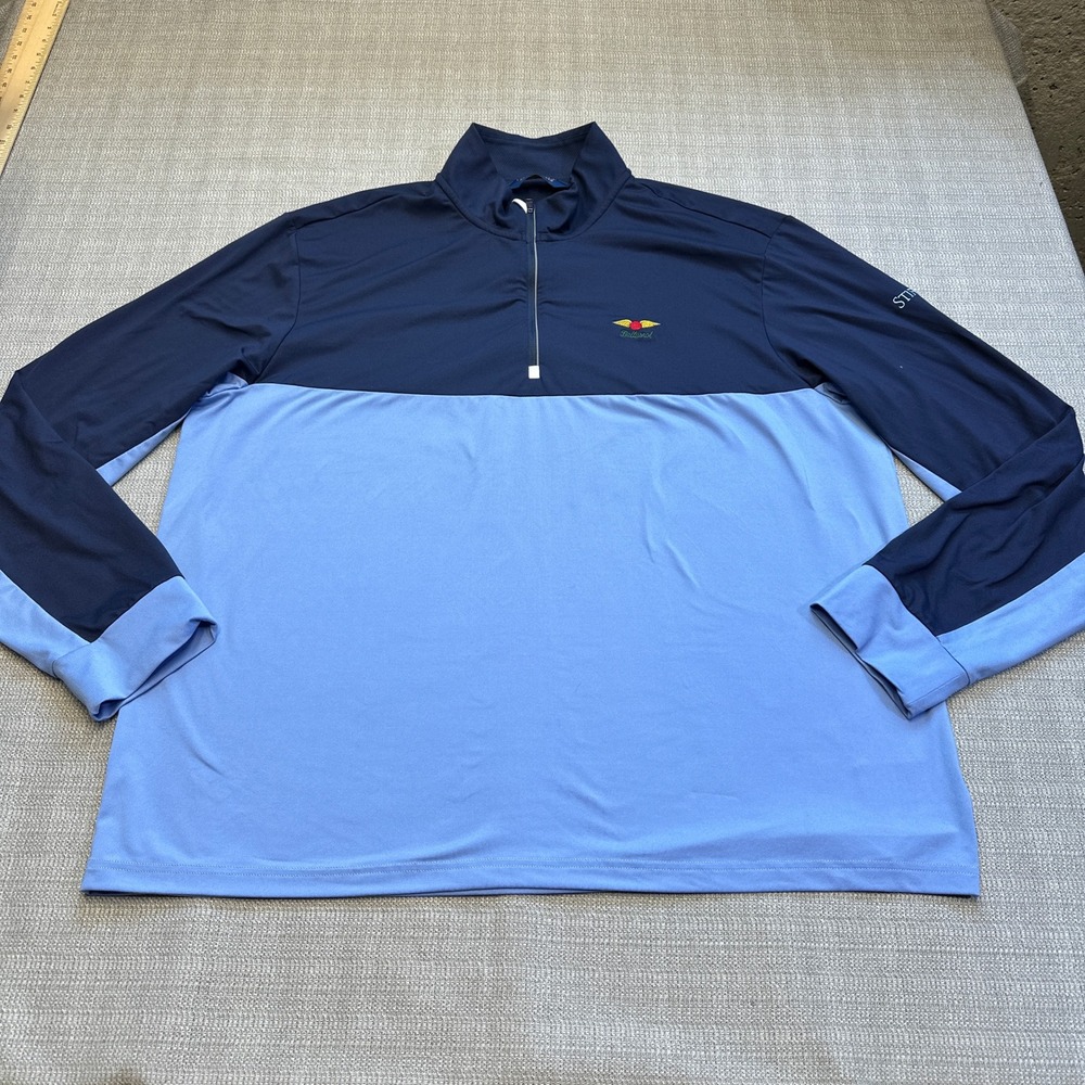 Polo Golf Ralph‎ Lauren XXL Quarter Zip Pullover Navy Blue Colorblock Wicking